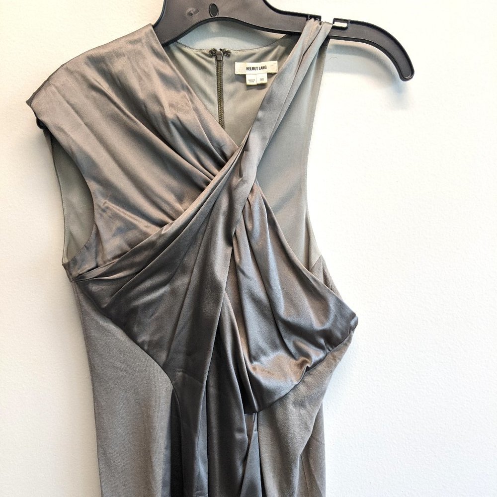 Helmut Lang gray asymmetrical tank top